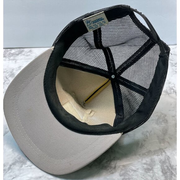 Vintage Idaho Bit & Steel Trucker Hat Mesh Snapback Black State Outline 90s - Picture 3 of 9